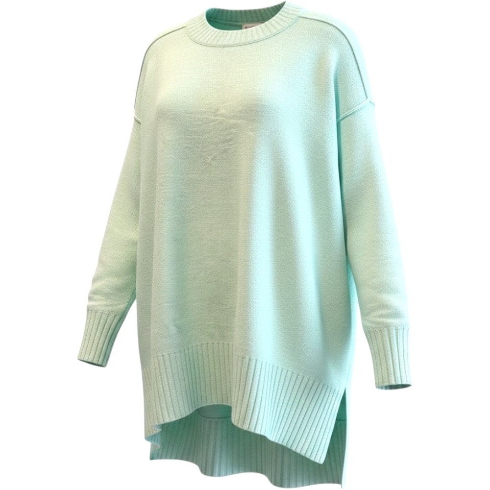 Free People Wool Ottoman Slouchy Tunic Mint Green NWOT Ribbed Sweater Womens XS